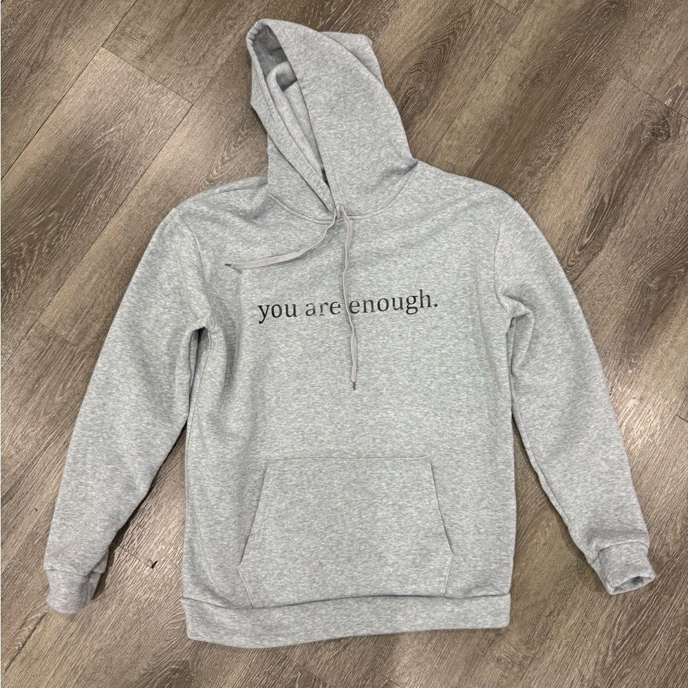 Classic Gray Hoodie with Inspirational Message